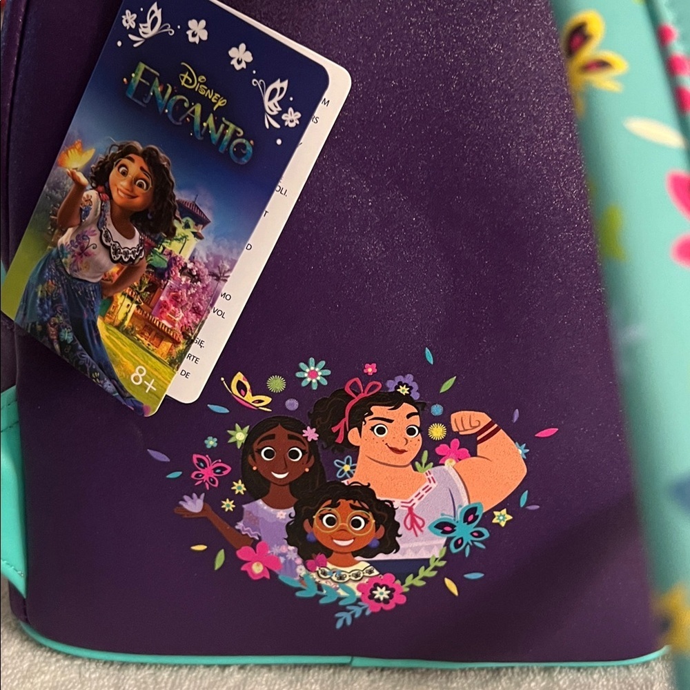 Disney Encanto Loungefly Purple Floral Mini Backpack - Picture 3 of 6